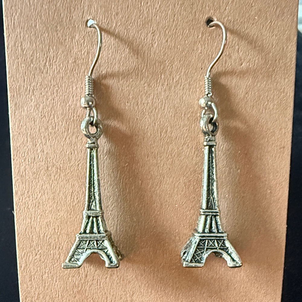 Silver Eiffel Tower Earrings